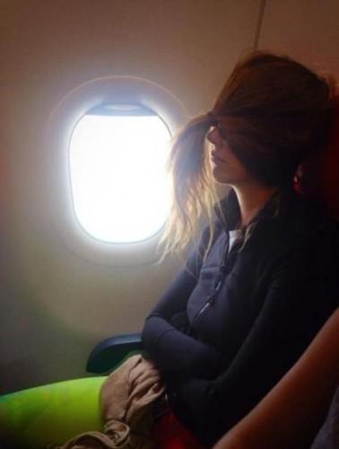 sleepy on plane